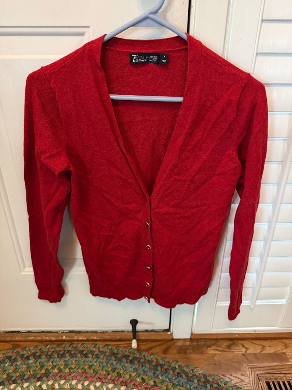 Red Cardigan Long Sleeve Sweater - Size M